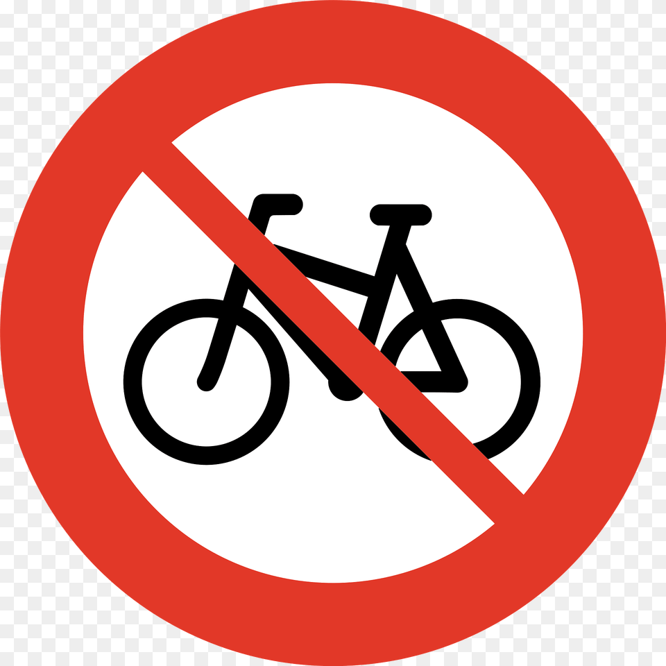 No Bicycles Sign In Norway Clipart, Symbol, Road Sign Free Png