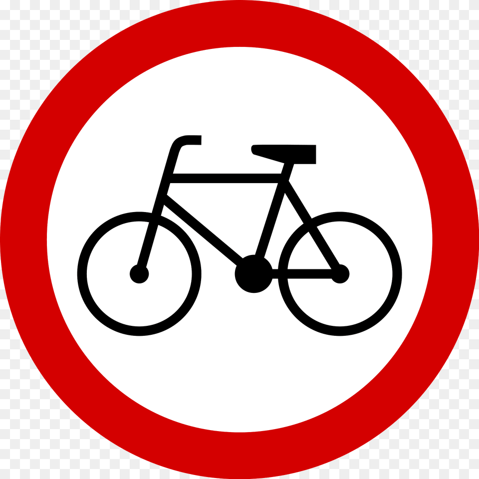 No Bicycles Sign In Poland Clipart, Symbol, Bicycle, Transportation, Vehicle Free Png Download