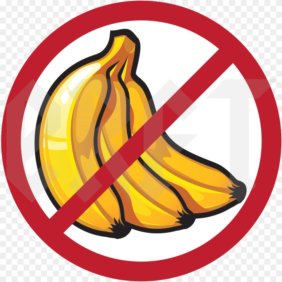 No Bikes Allowed Sign, Banana, Food, Fruit, Plant Png Image