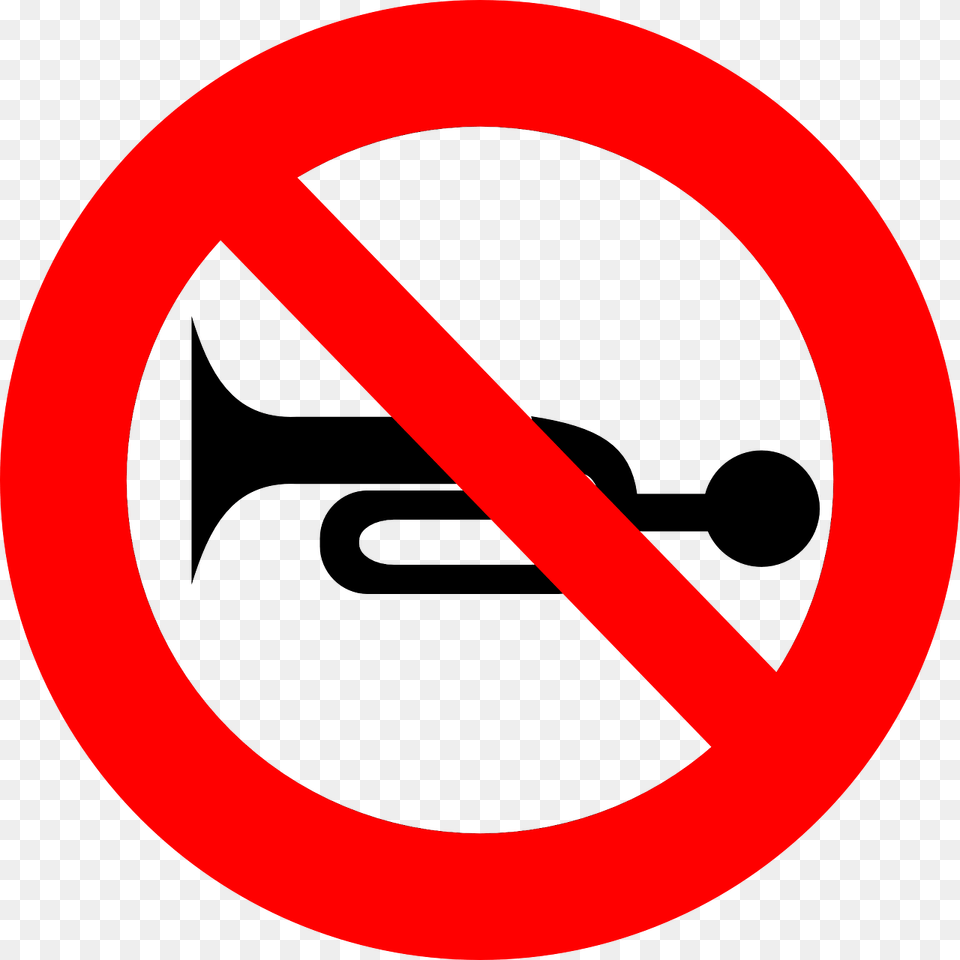 No Blowing Of Horn Sign, Symbol, Road Sign Png Image