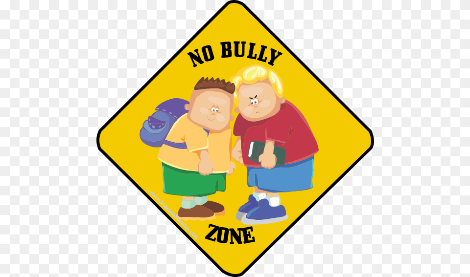 No Bully Zone Caution Poster No Bulling Bullying, Sign, Symbol, Baby, Person Free Png
