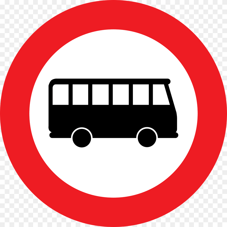 No Buses Sign In Austria Clipart, Symbol, Road Sign, Disk, Bus Free Png Download