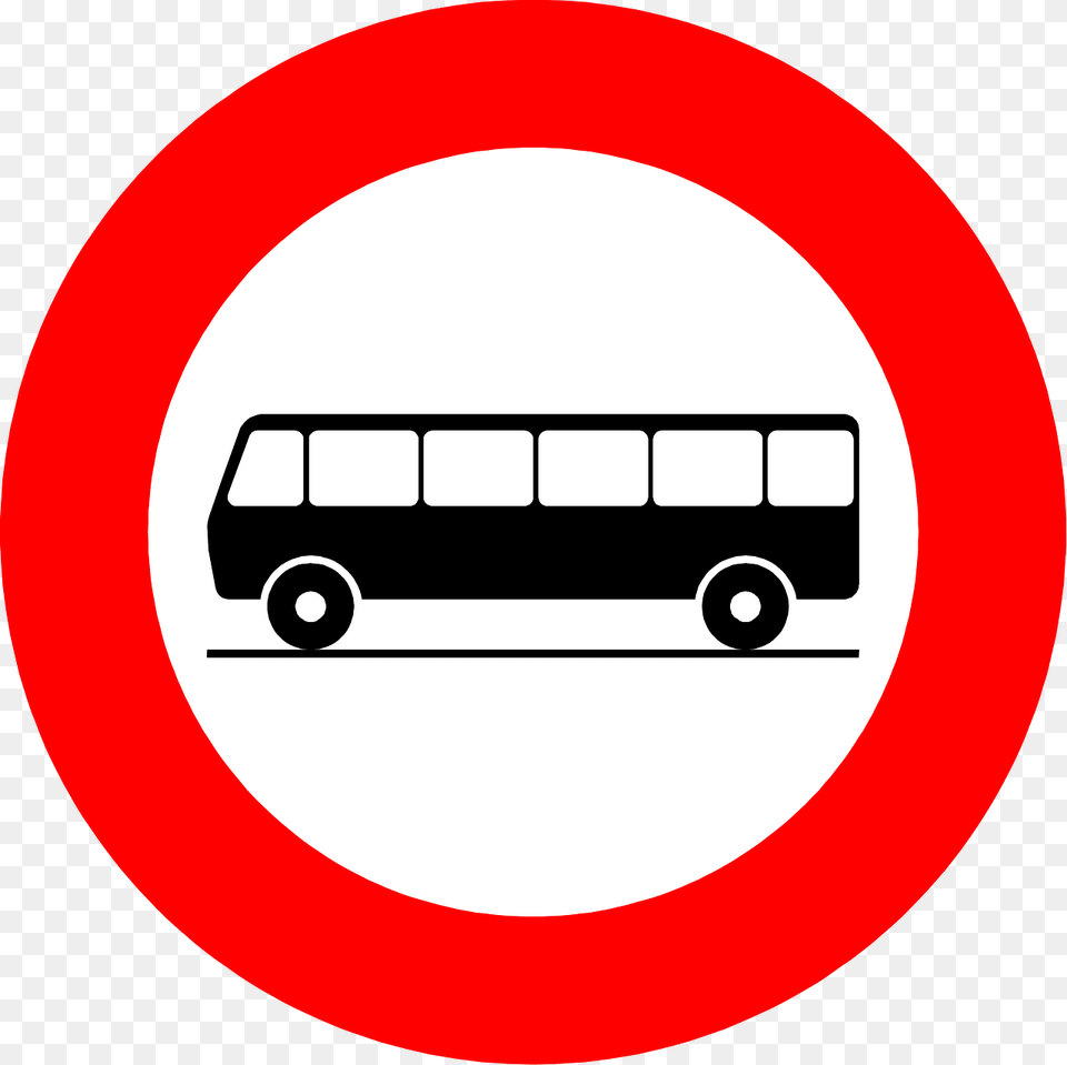 No Buses Sign In Belgium Clipart, Symbol, Bus, Transportation, Vehicle Free Png Download