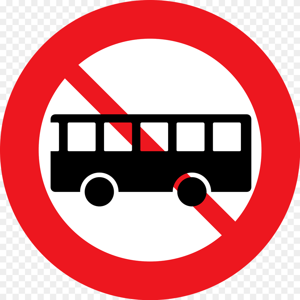 No Buses Sign In Denmark Clipart, Symbol, Road Sign, Disk Png Image