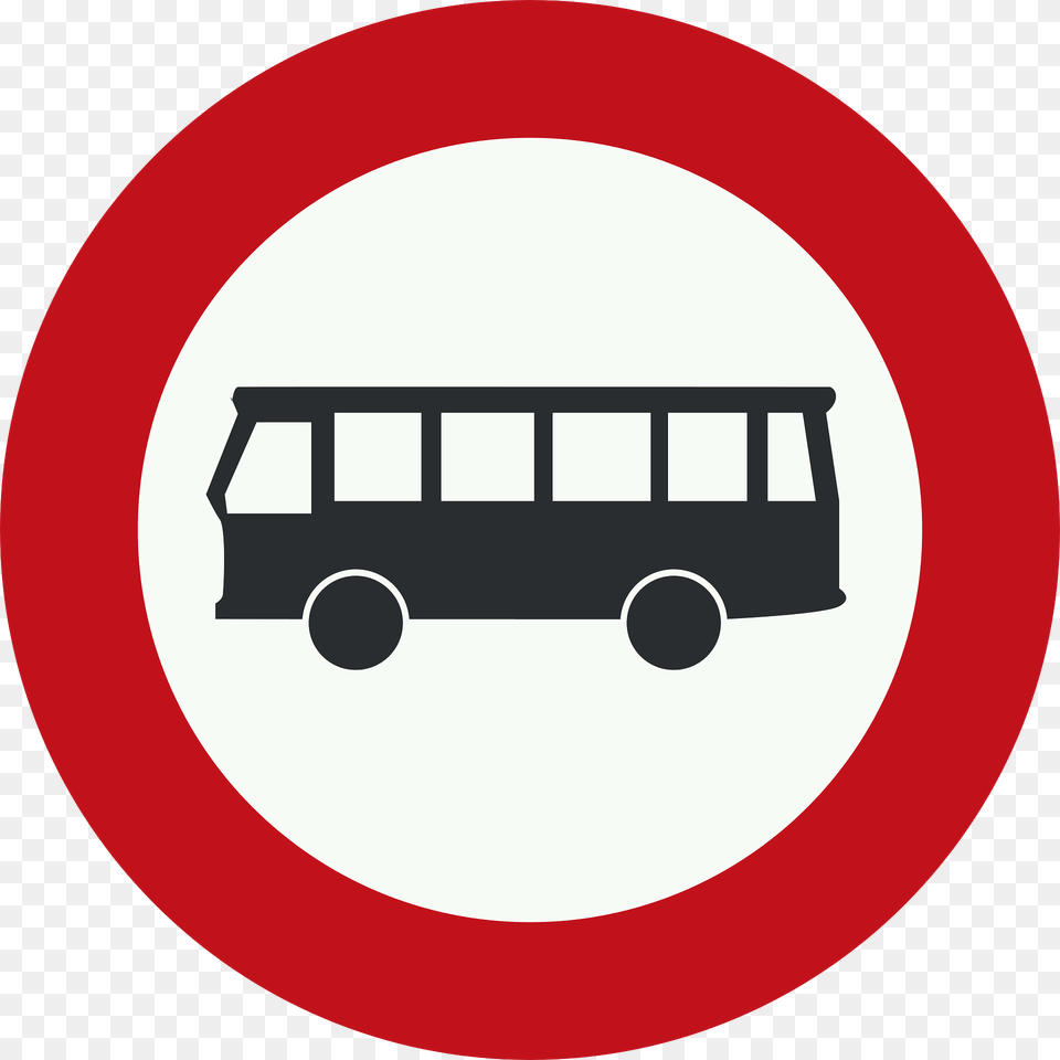 No Buses Sign In Netherlands Clipart, Symbol, Disk, Bus, Road Sign Free Transparent Png