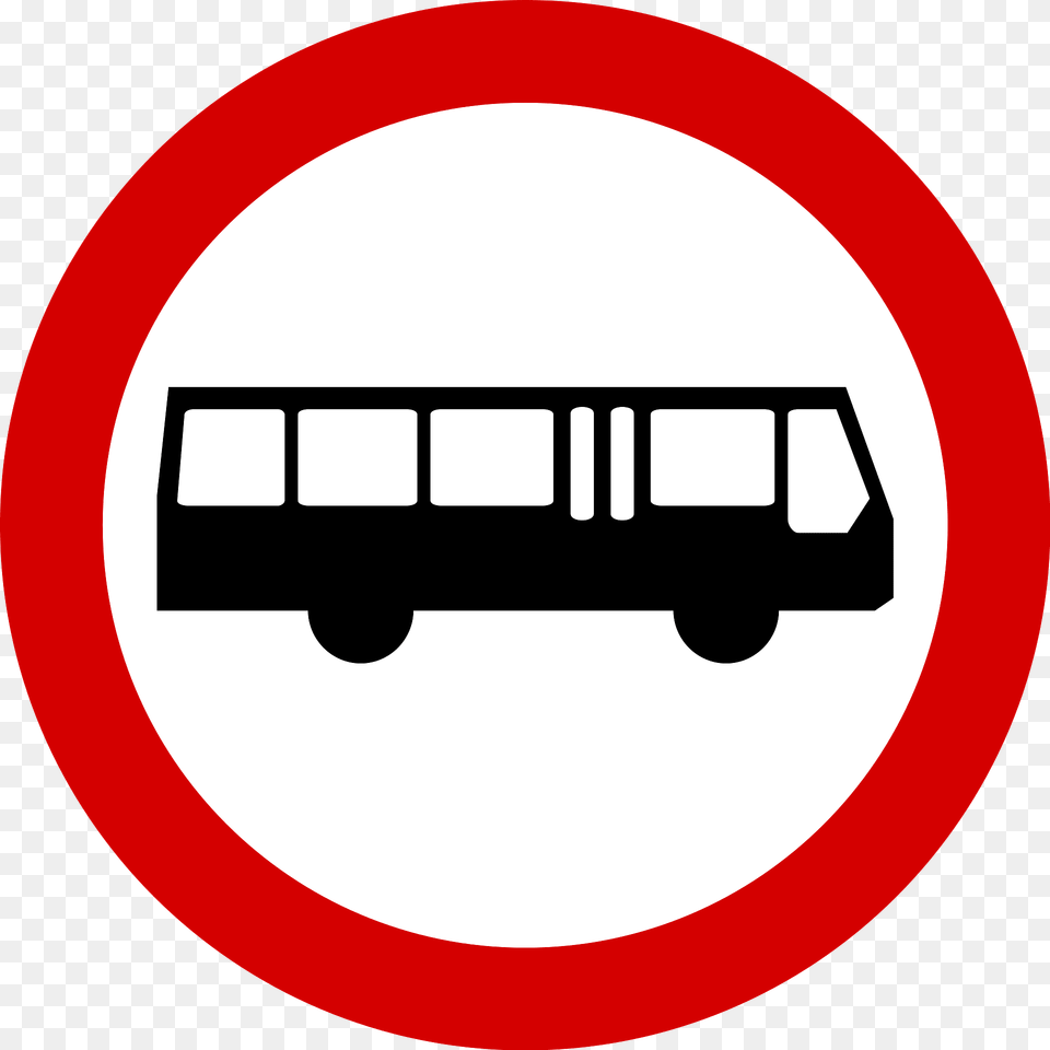 No Buses Sign In Poland Clipart, Symbol, Road Sign, Bus, Transportation Png Image