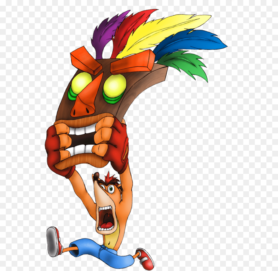 No Caption Provided Crash Bandicoot With Mask, Baby, Person, Cartoon Free Png Download