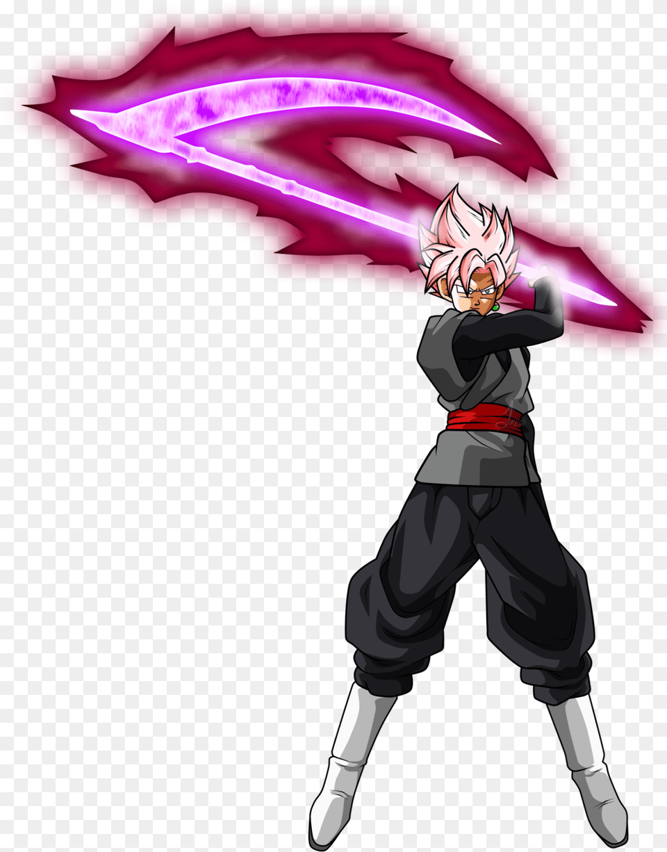 No Caption Provided Goku Black Super Saiyan Rose Scythe, Book, Comics, Publication, Light Png Image