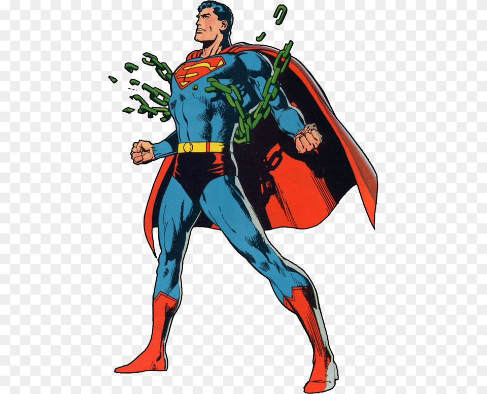 No Caption Provided Superman Comic Front Cover, Cape, Clothing, Adult, Person Png Image