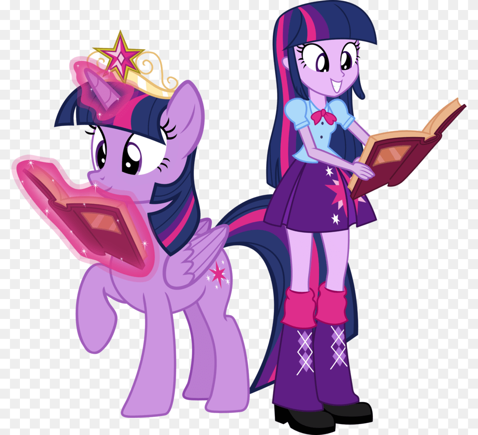 No Caption Provided Twilight Sparkle And Twilight Sparkle, Book, Comics, Purple, Publication Free Png Download