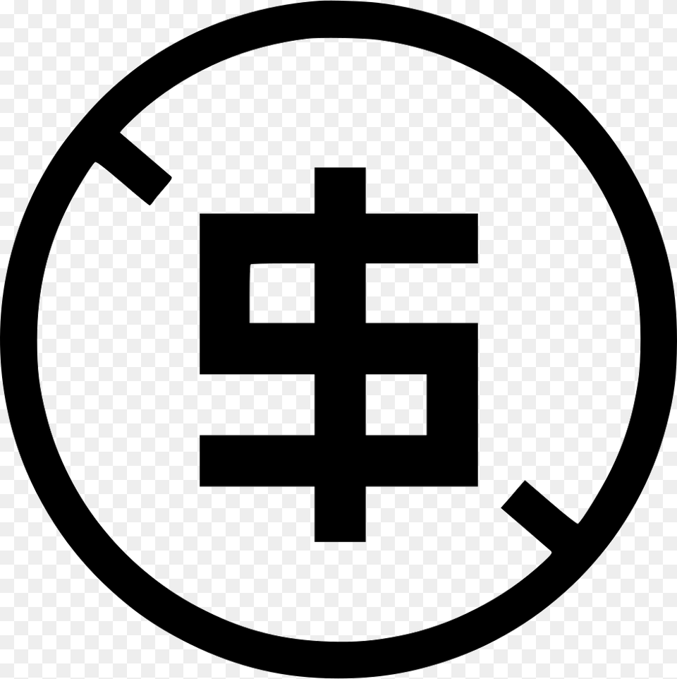 No Cash Money Dollar Facebook Icon In Circle, First Aid, Symbol, Cross Free Png