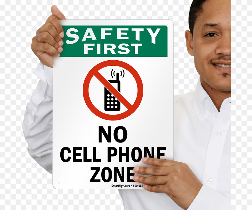 No Cell Phone Zone Safety First Sign No Mobile Phones While Driving, Hand, Body Part, Person, Finger Png