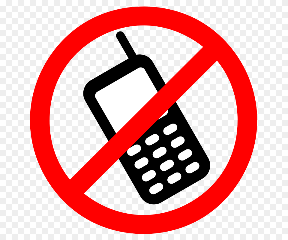 No Cell Phones Allowed Clip Art Don T Click Here, Sign, Symbol, Electronics, Phone Png
