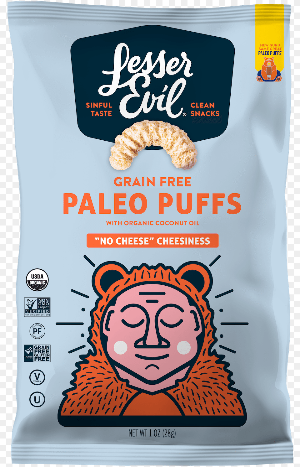 No Cheese Lesser Evil Paleo Puffs, Advertisement, Poster, Baby, Person Free Png Download