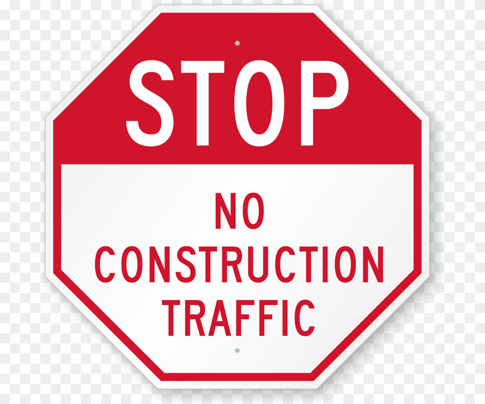 No Construction Traffic Octagon Stop Sign Members Only, Road Sign, Symbol, Stopsign, Disk Png