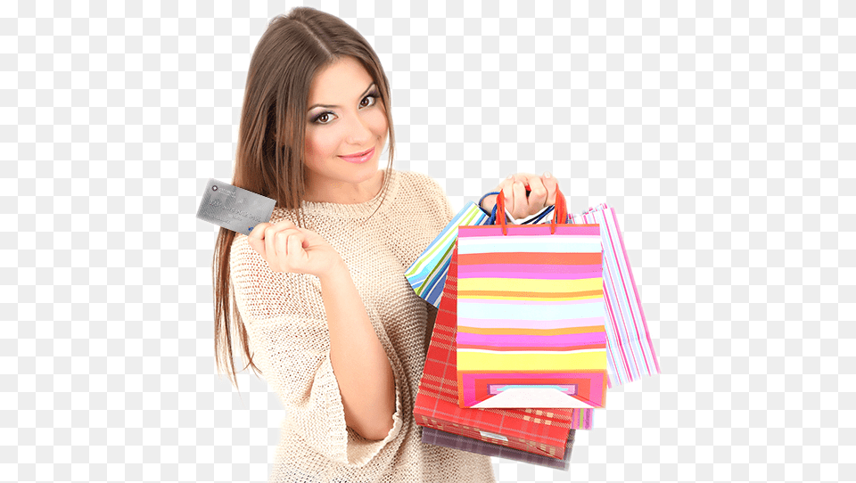 No Credit History Bad Credit No Worries Credit Card Shopping, Person, Woman, Adult, Female Png