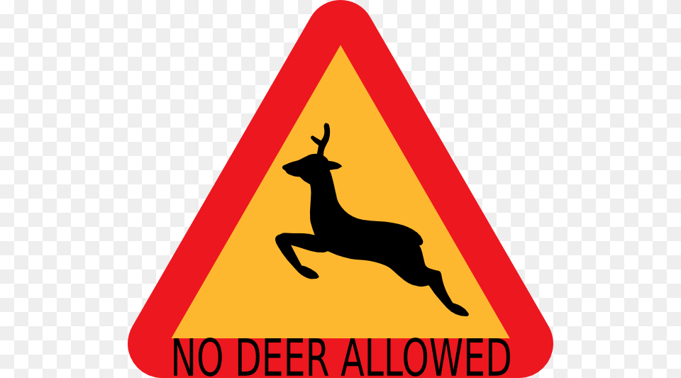 No Deer Allowed Sign Clip Art, Symbol, Road Sign, Animal, Mammal Png