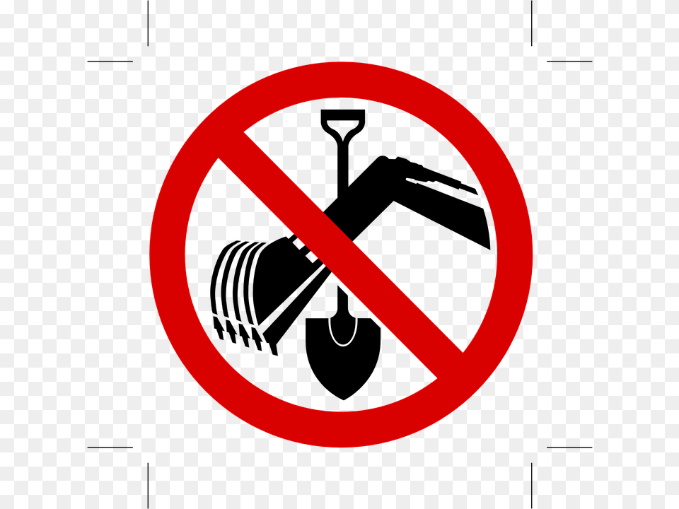 No Digging Prohibited Not Allowed Forbidden Sign Do Not Dig Sign, Symbol, Road Sign Free Png