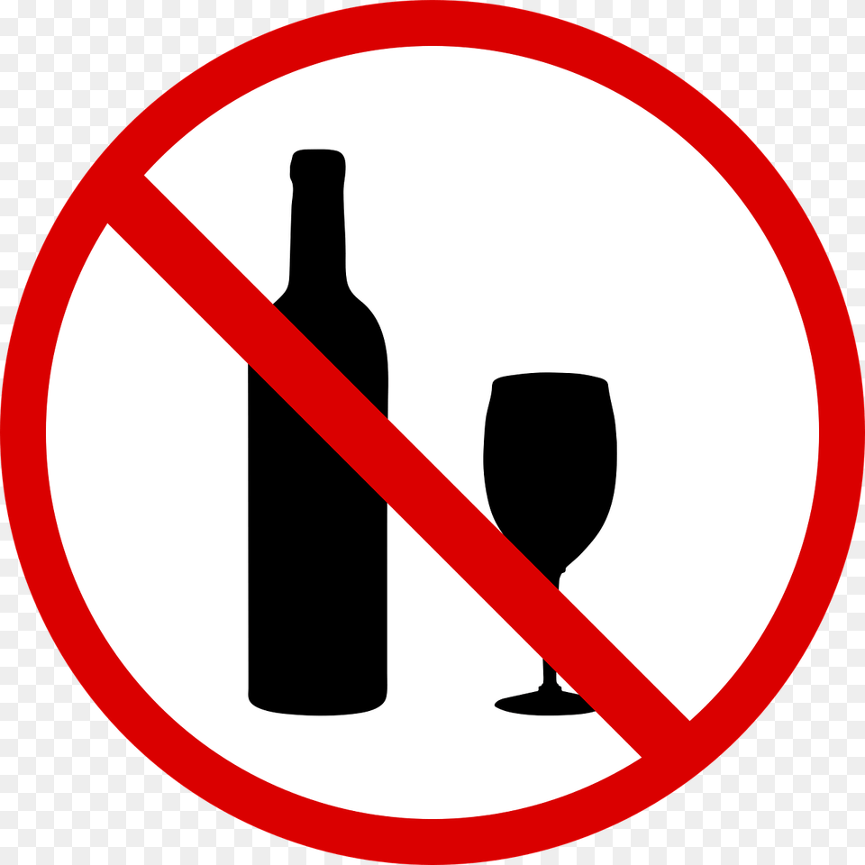 No Drinking No Symbol Wine Glass Bottle Drink No Alcohol Sign, Beverage, Liquor Free Png