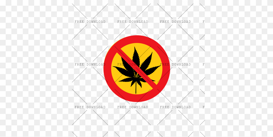 No Drugs Aw Image With Marijuana Leaf Crossed Out, Plant, Symbol, Logo Free Png