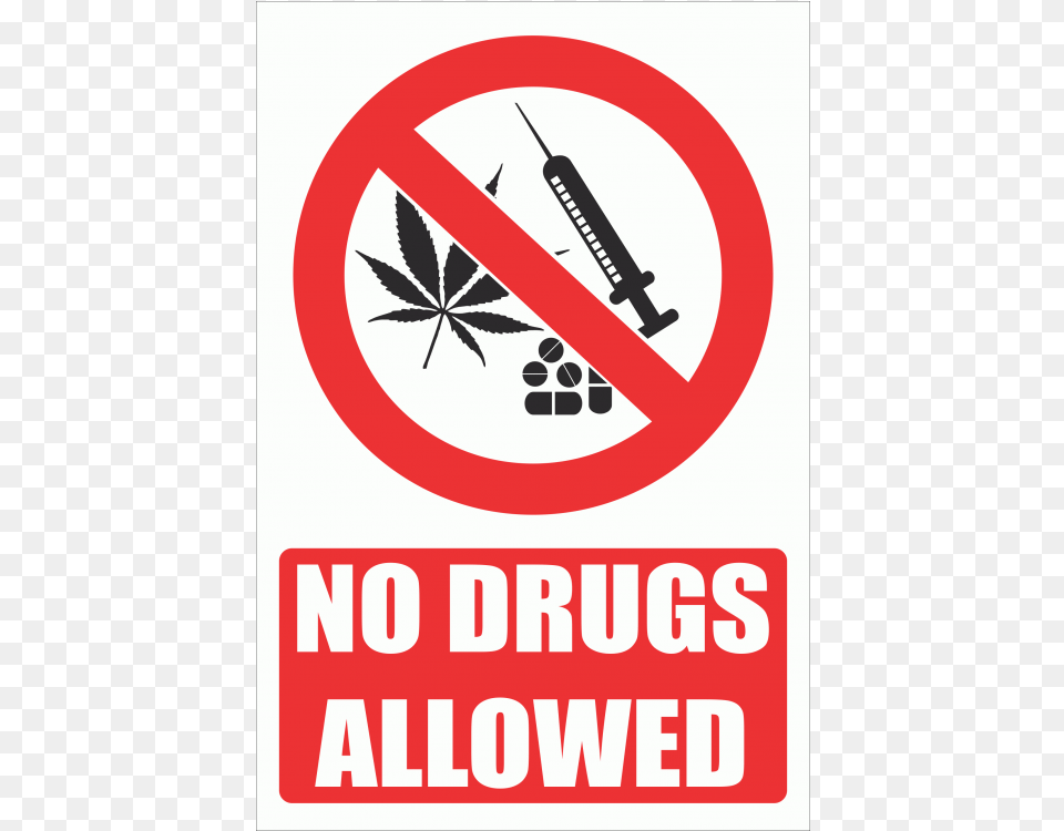 No Drugs Explanatory Safety Sign, Symbol, Advertisement, Road Sign, Poster Png
