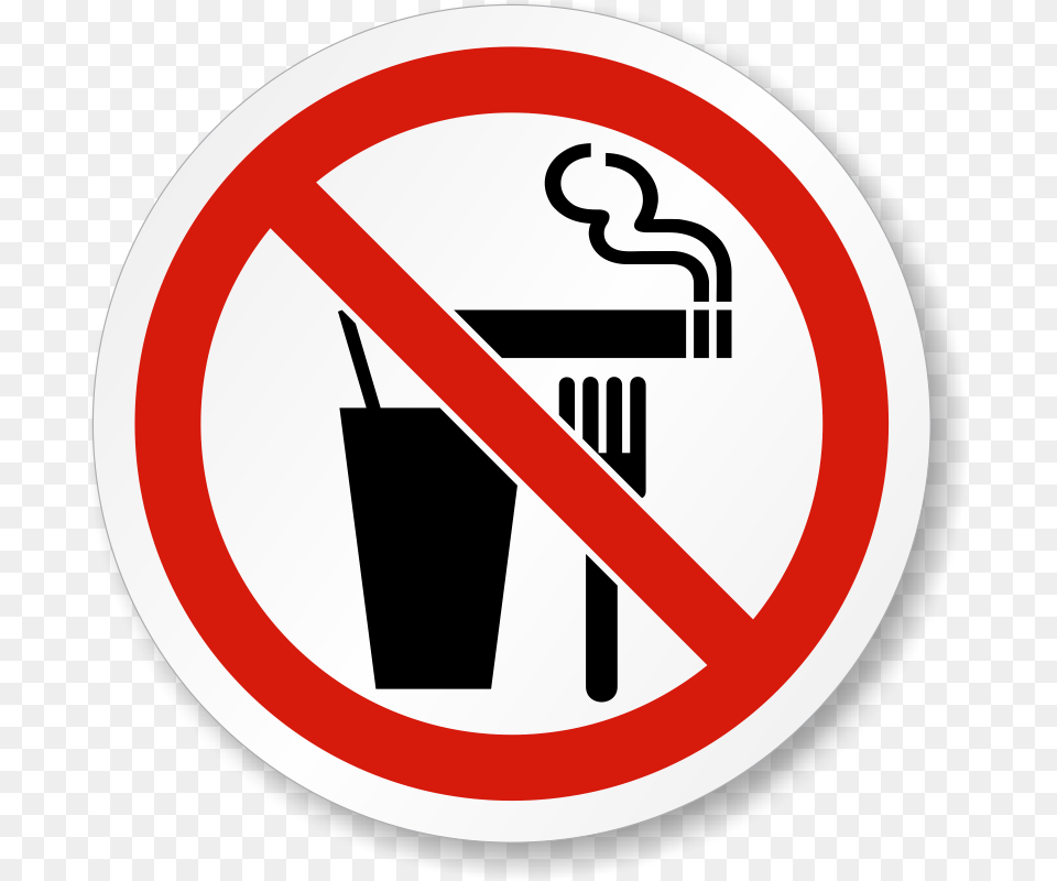 No Eating Drinking Or Smoking Sign, Symbol, Road Sign Free Png Download