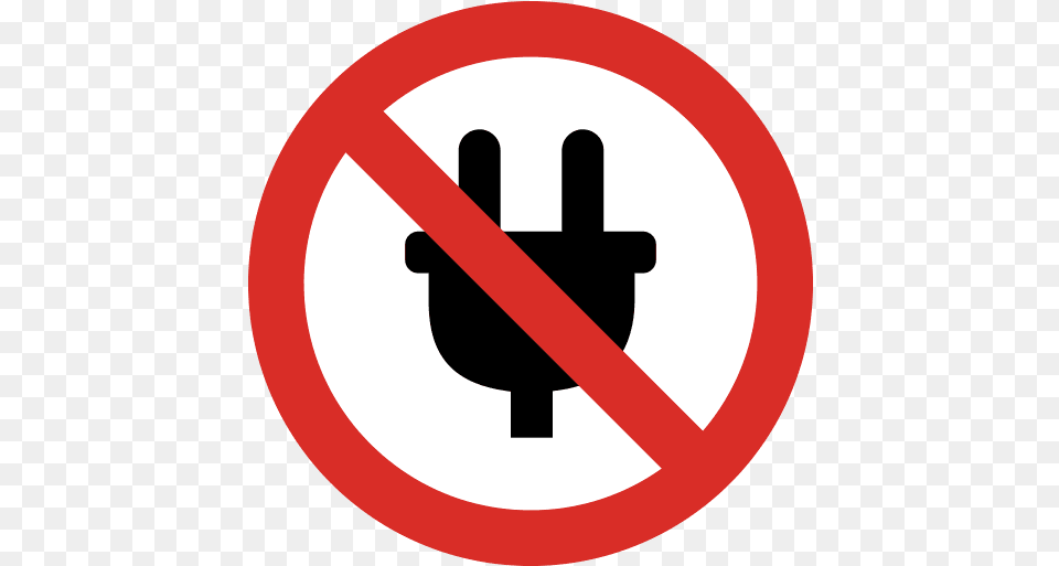 No Electric Plug Icon And Svg Vector Download Prohibido Cerrar Con Llave, Sign, Symbol, Road Sign, Adapter Free Transparent Png