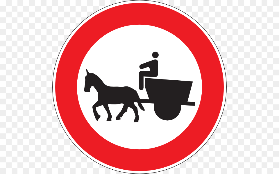 No Entry For Horse Drawn Vehicles Clip Art, Sign, Symbol, Animal, Mammal Free Png Download