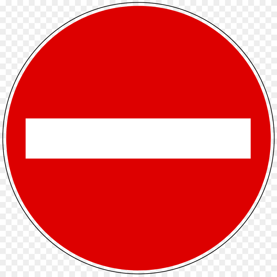 No Entry Sign In Hungary Clipart, Symbol, Road Sign, Disk Free Png Download