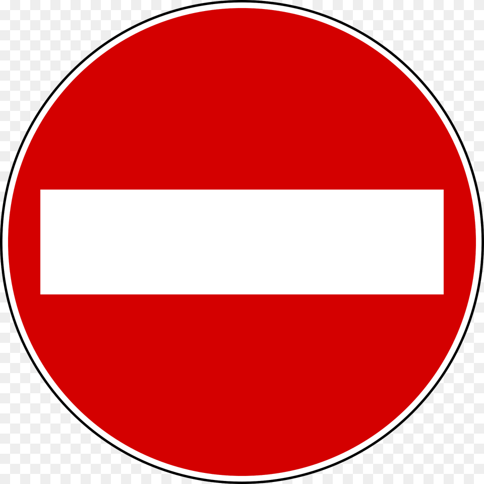 No Entry Sign In Italy Clipart, Symbol, Road Sign, Disk Free Png