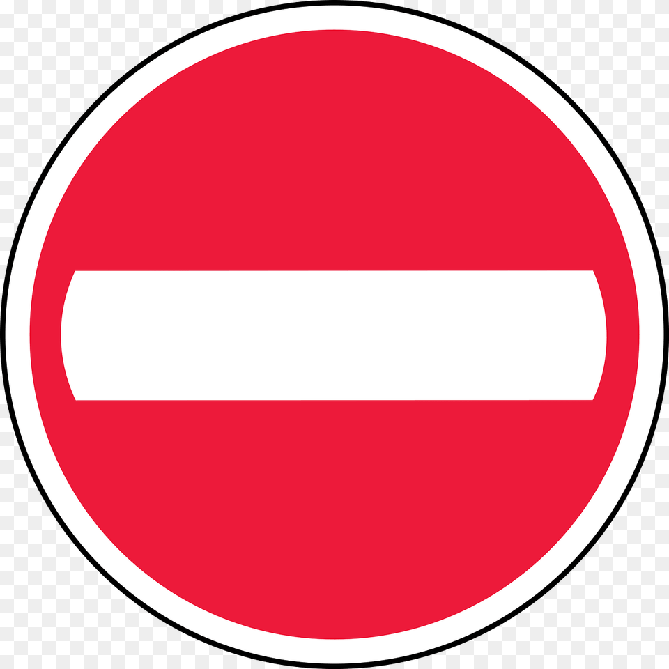 No Entry Sign In Latvia Clipart, Symbol, Road Sign, Disk Free Png