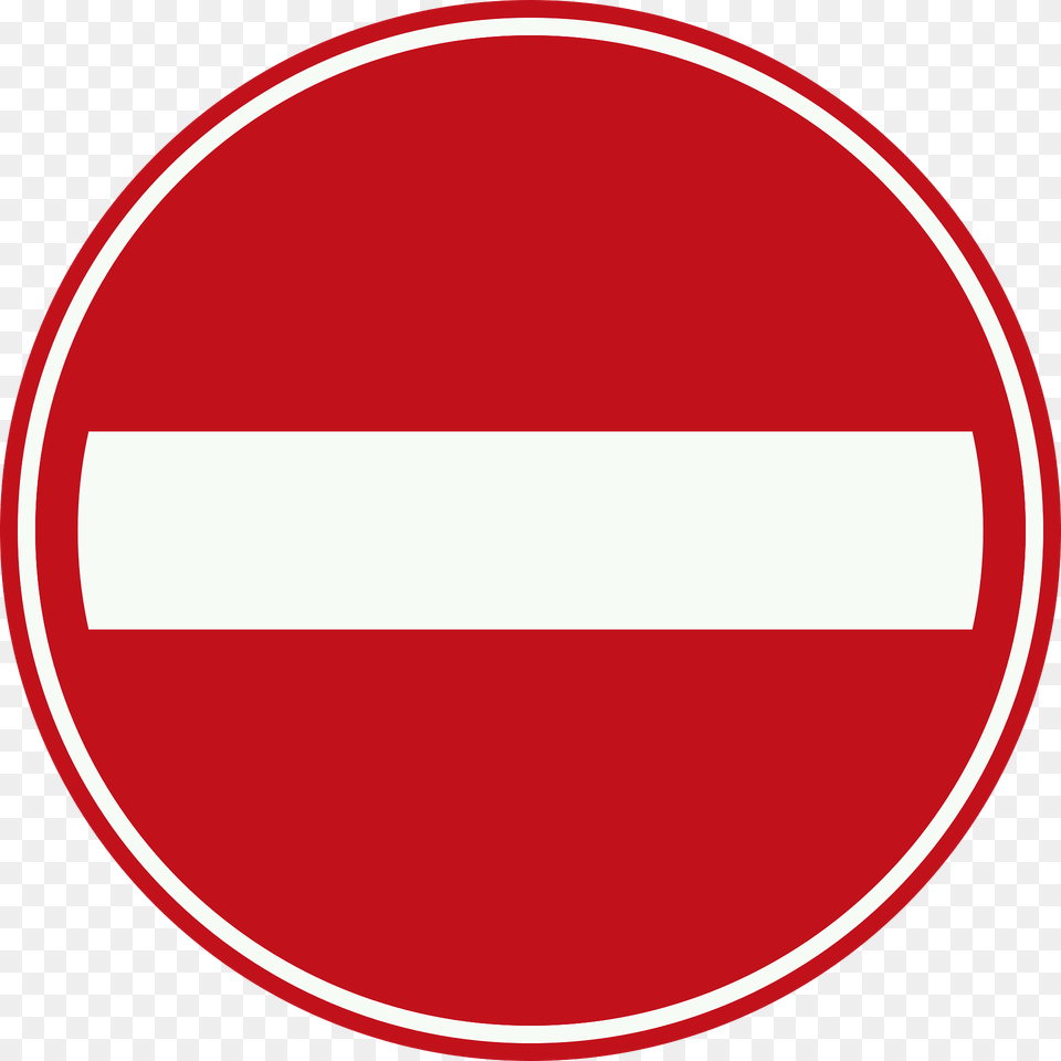 No Entry Sign In Netherlands Clipart, Symbol, Road Sign, Disk Free Png
