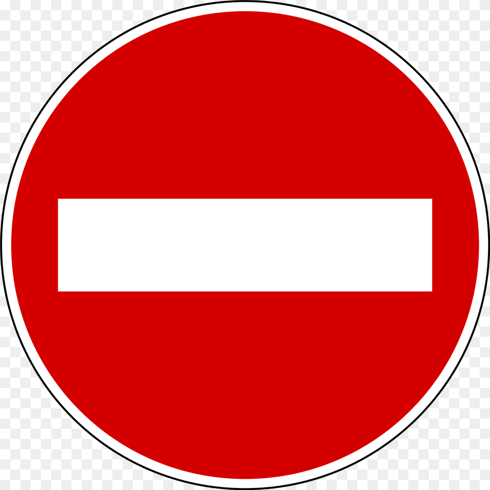 No Entry Sign In Slovenia Clipart, Symbol, Road Sign, Disk Free Png