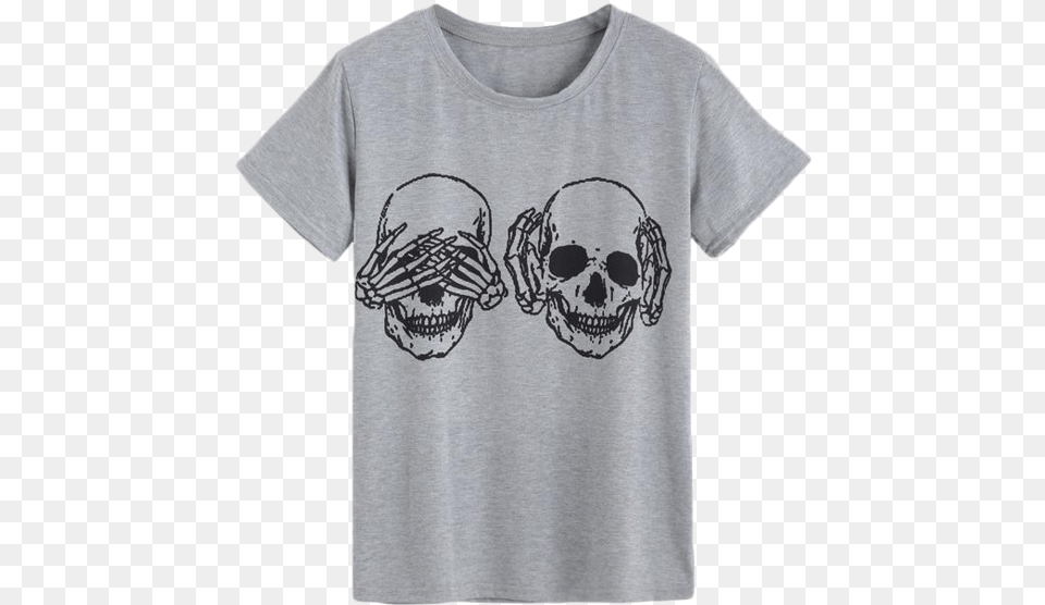 No Evil Skull Tee T Shirt, Clothing, T-shirt, Face, Head Free Png Download