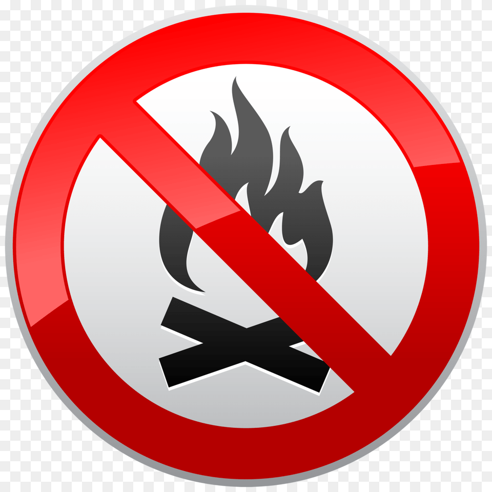 No Fire Prohibition Sign Clipart, Symbol, Road Sign Png Image