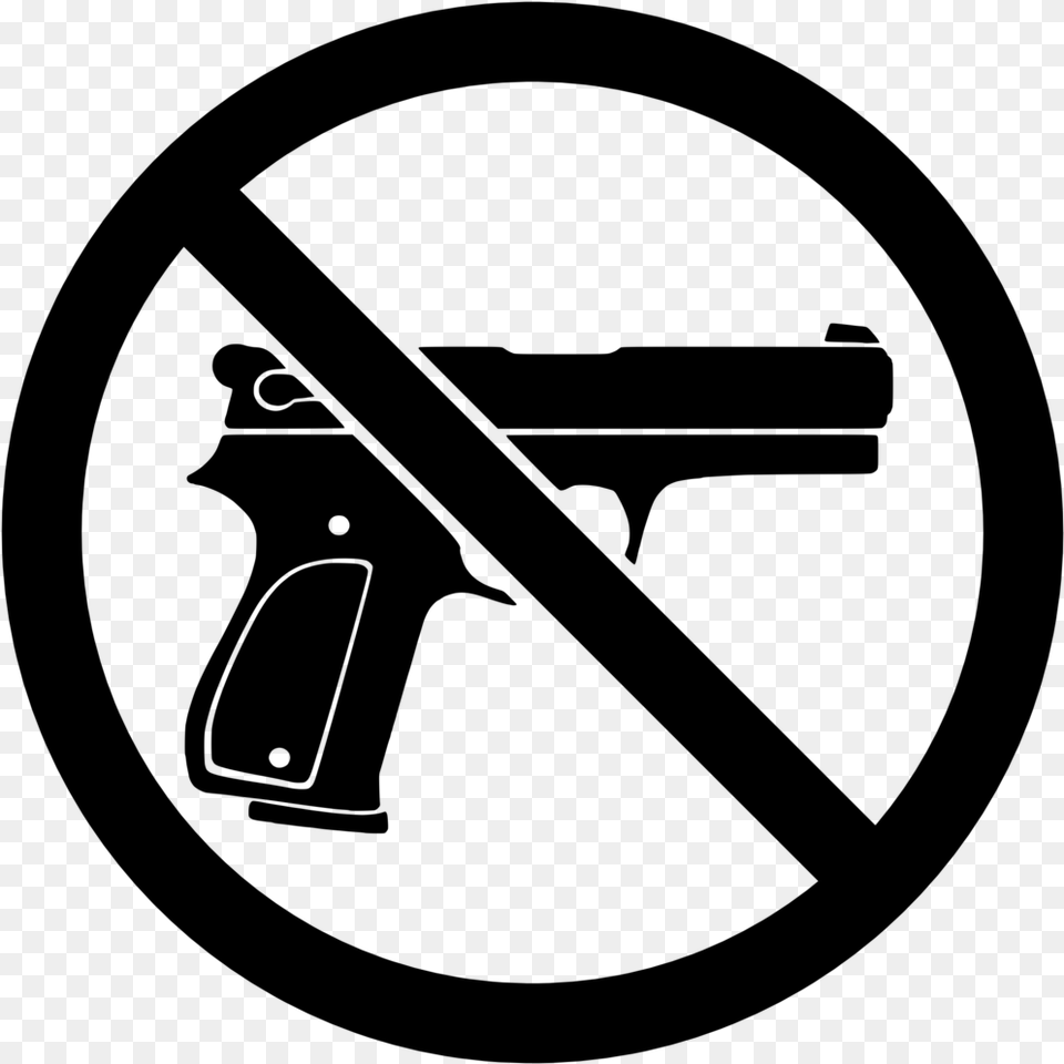 No Firearms No Global Warming Sign, Gray Png