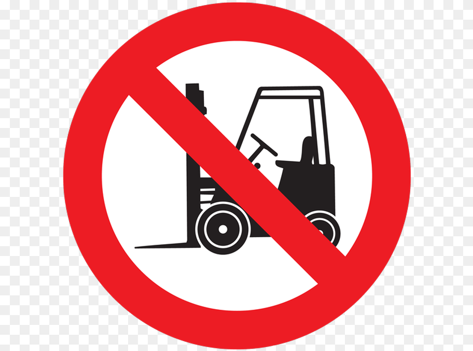 No Forklift Sign, Symbol, Road Sign, Machine, Wheel Free Png