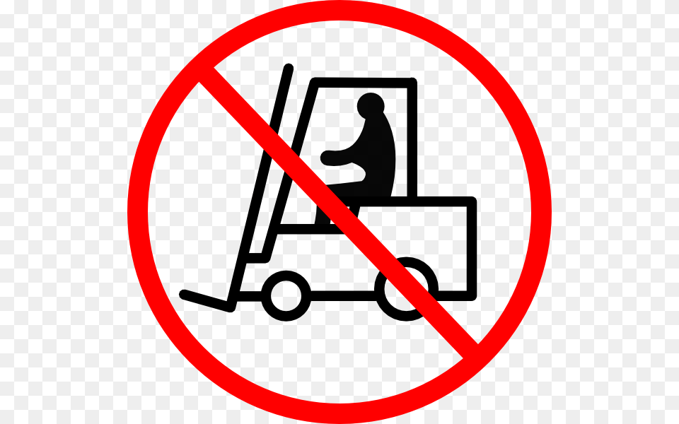 No Forklift Sign Clip Art, Symbol, Tool, Device, Grass Free Png