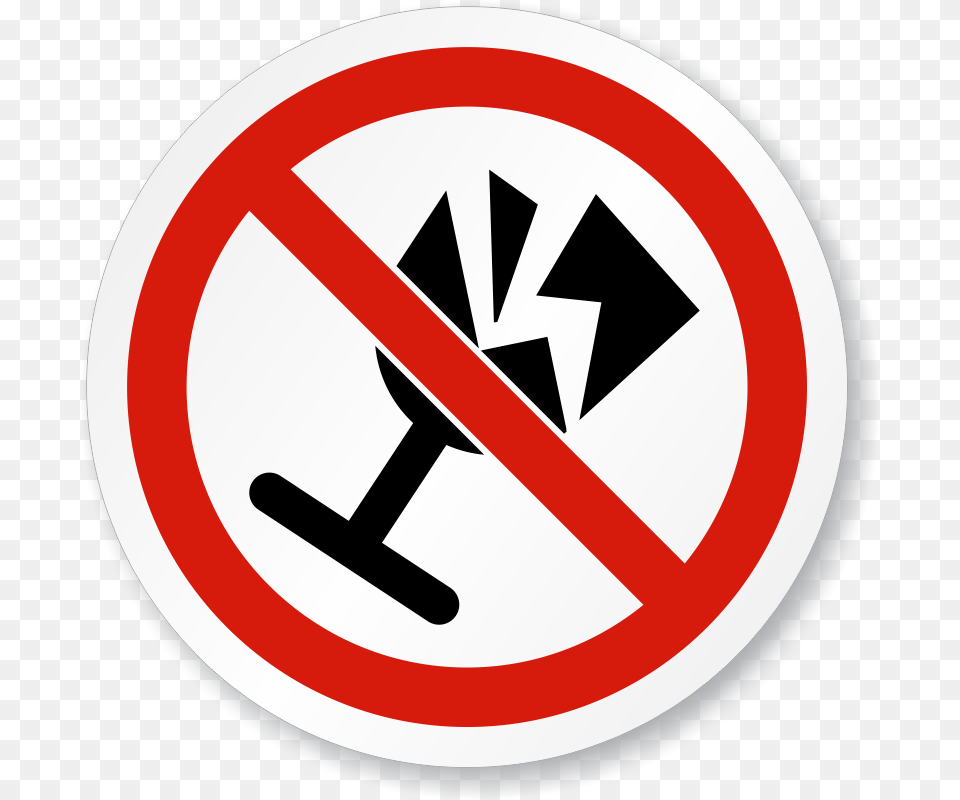 No Fragile Items Symbol Iso Prohibition Circular Sign Please Close The Door When Leaving Sign, Road Sign Png Image