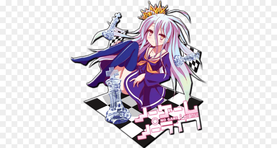 No Game Lifeu201d Stickers Set For Telegram No Game No Life, Book, Comics, Publication, Manga Free Png Download