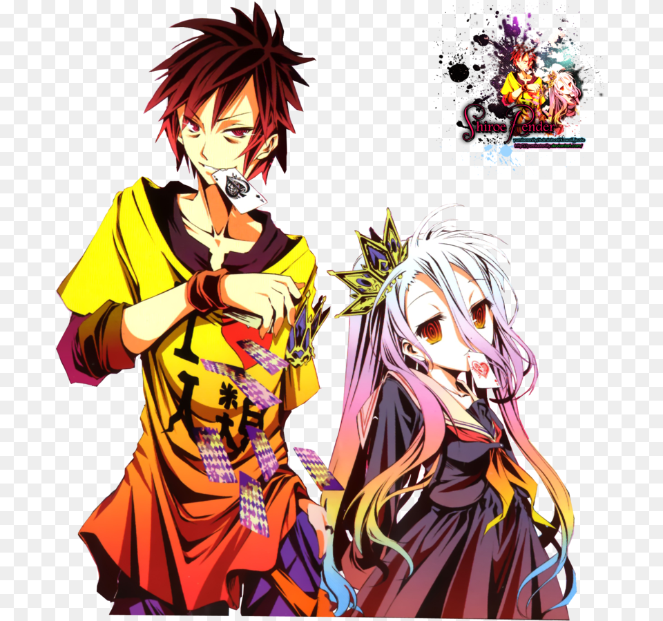 No Game No Life Phone Background, Book, Comics, Publication, Adult Free Png