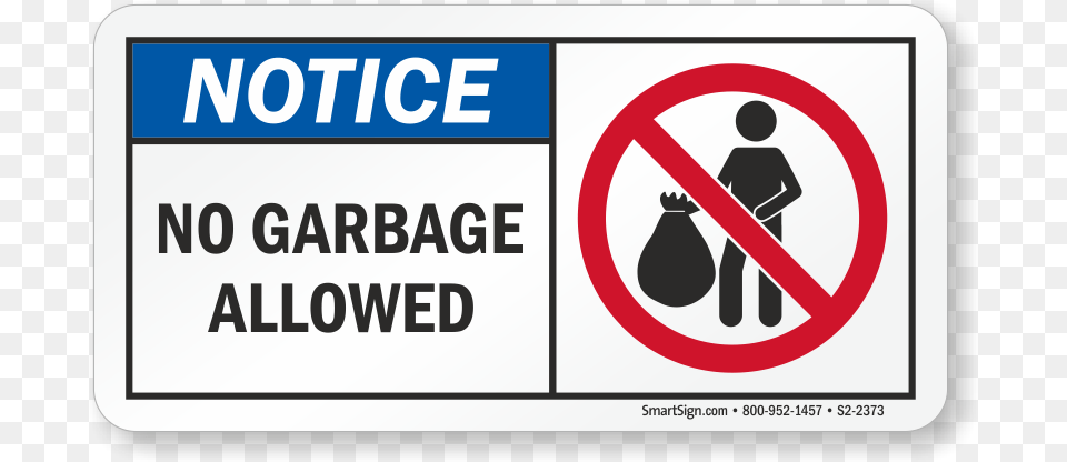 No Garbage Allowed Ansi Notice Sign Keep Your Mobile Silent, Symbol, Scoreboard, Road Sign, Text Free Png