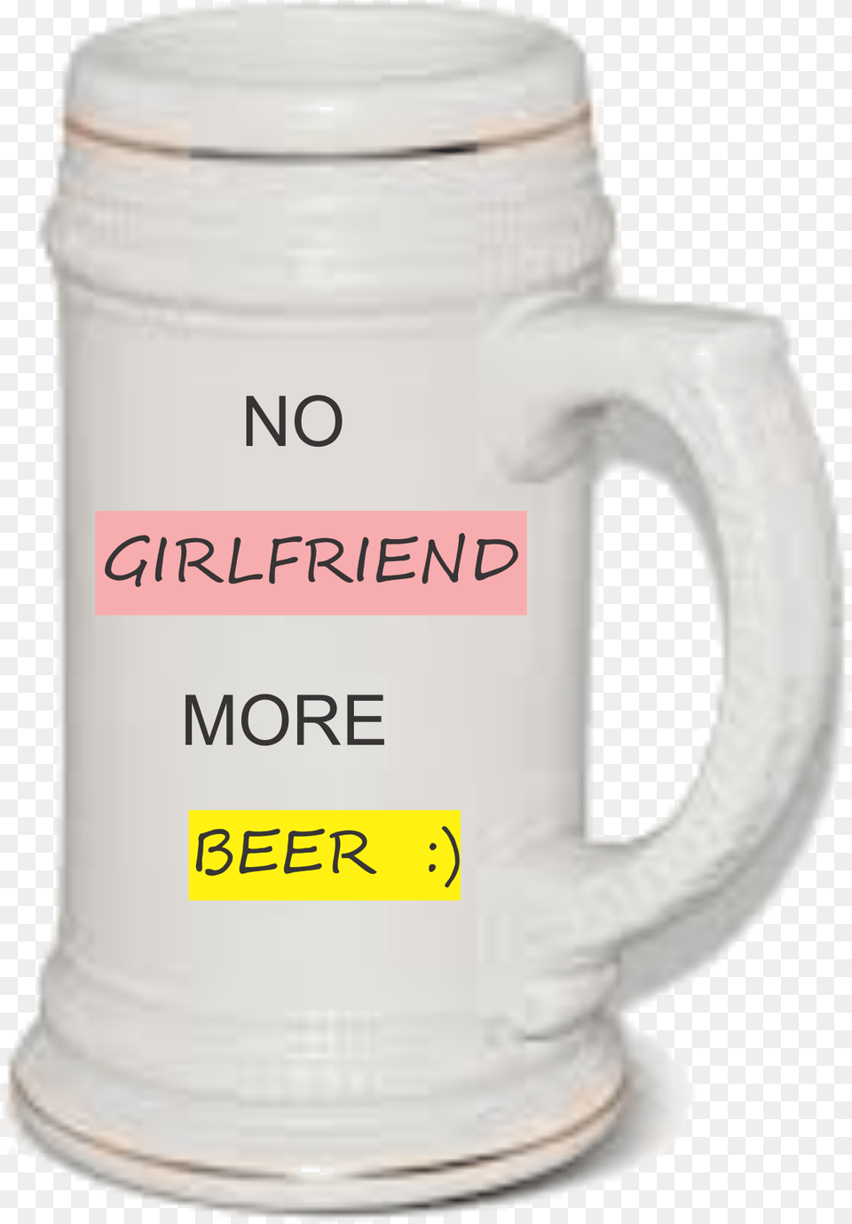 No Girlfriend More Beer Mug Beer Stein, Cup, Bottle, Shaker Free Transparent Png