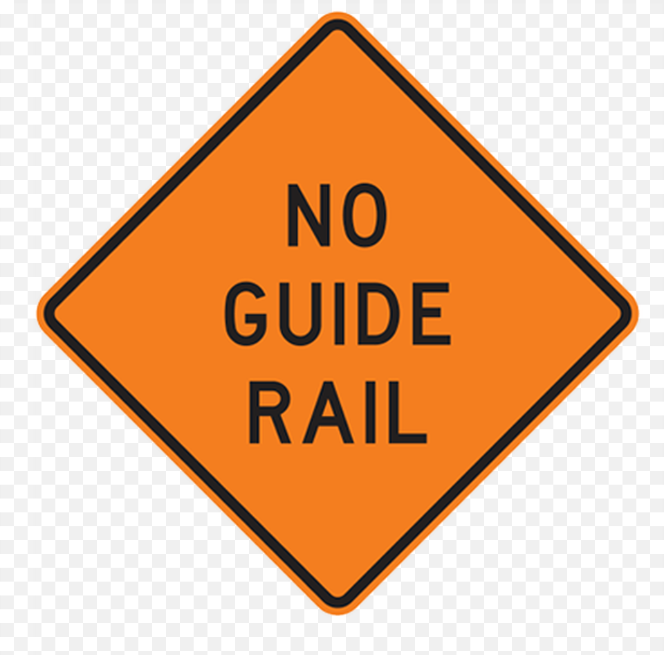 No Guide Rail Orange Warning Road Signs, Sign, Symbol, Road Sign Png