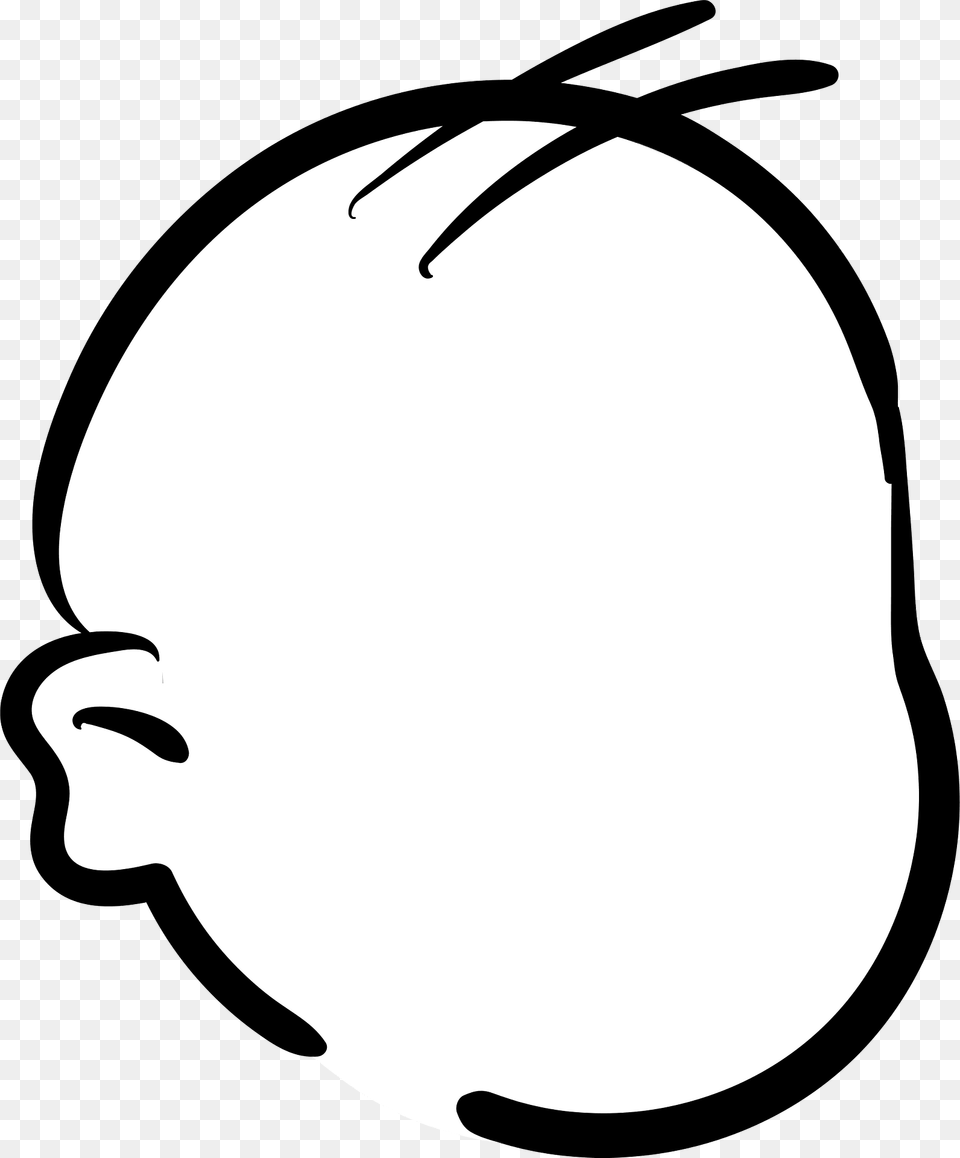 No Hair Clipart, Head, Person, Stencil, Face Free Png