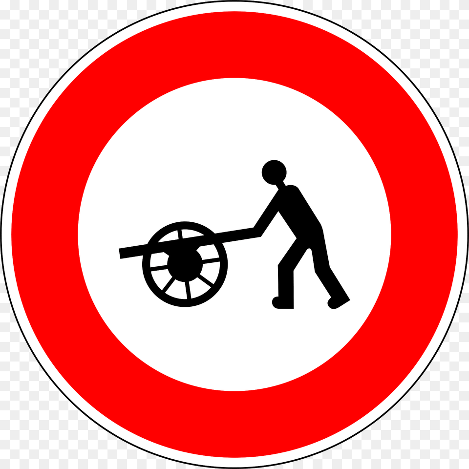 No Handcarts Clipart, Sign, Symbol, Road Sign, Disk Free Png Download