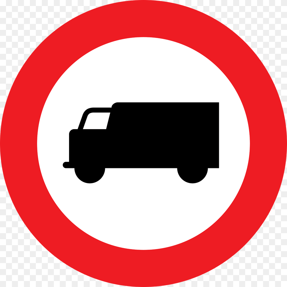 No Heavy Goods Vehicles Sign In Austria Clipart, Symbol, Road Sign, Disk, Machine Free Png