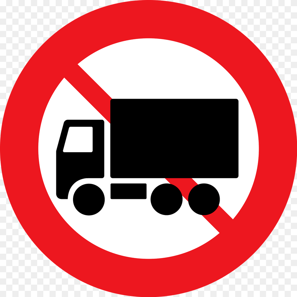 No Heavy Goods Vehicles Sign In Denmark Clipart, Symbol, Road Sign Free Png