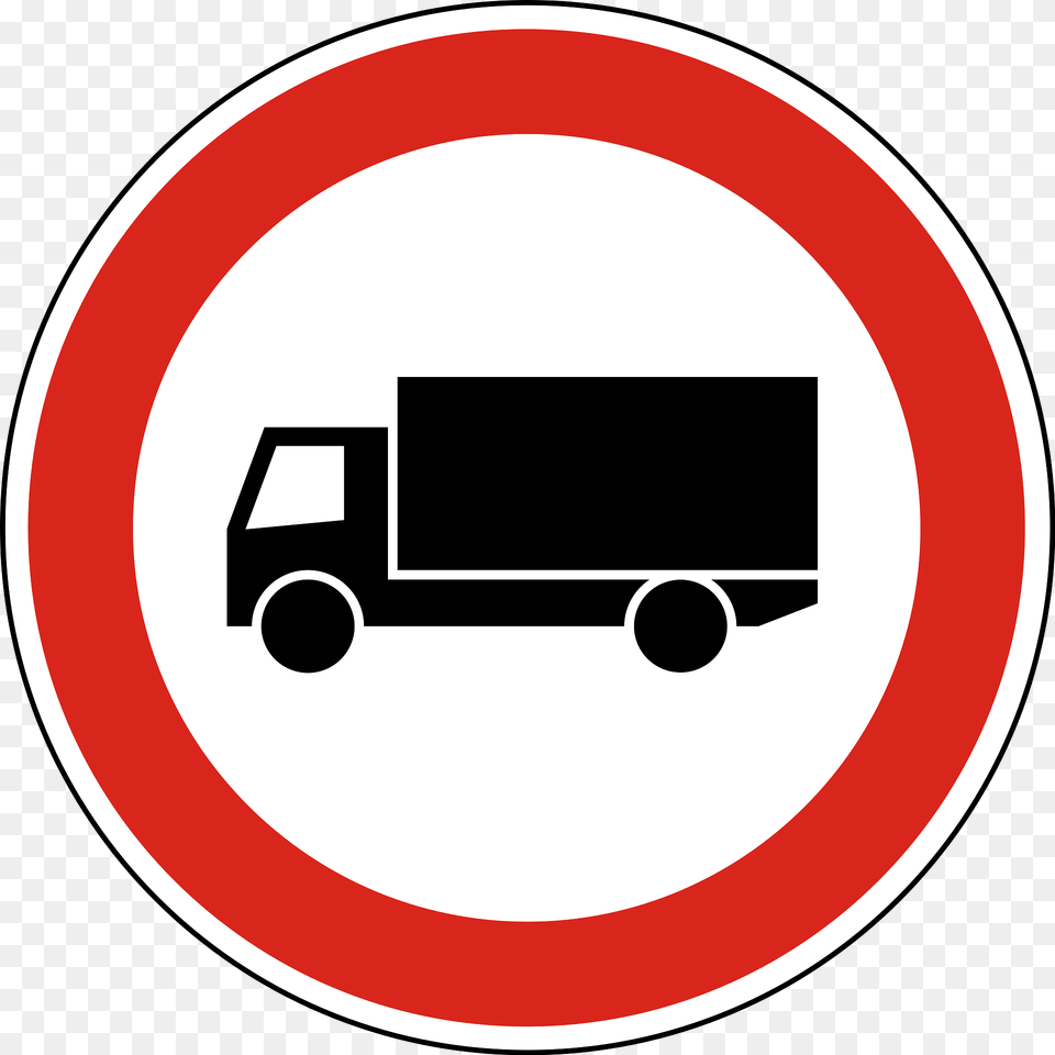 No Heavy Goods Vehicles Sign In Hungary Clipart, Symbol, Road Sign Png Image