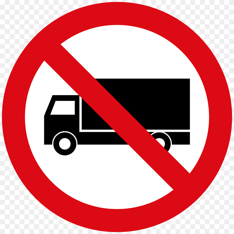 No Heavy Goods Vehicles Sign In Liberia Clipart, Symbol, Road Sign Png Image